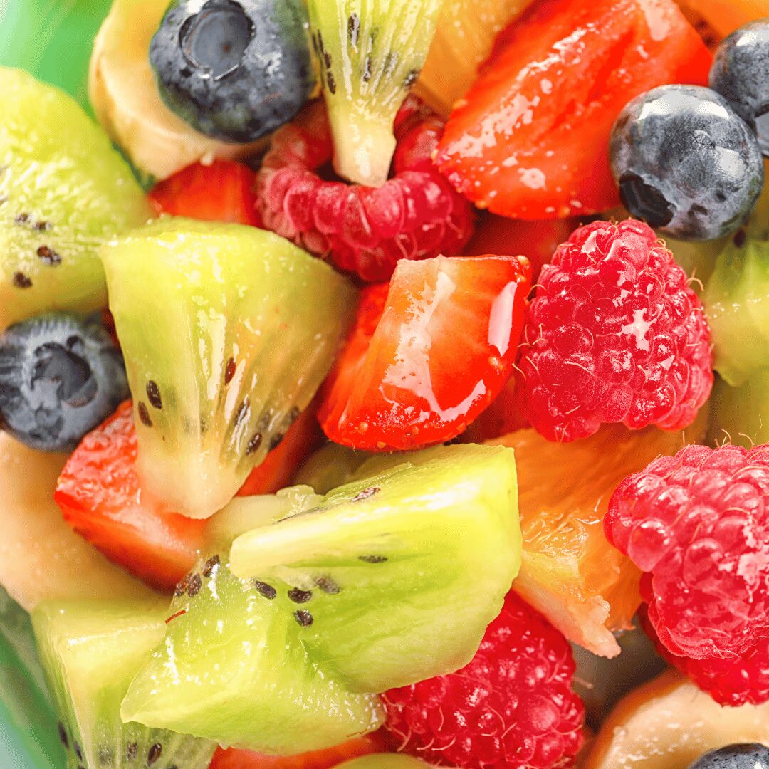 fruits découpés cerise et potiron