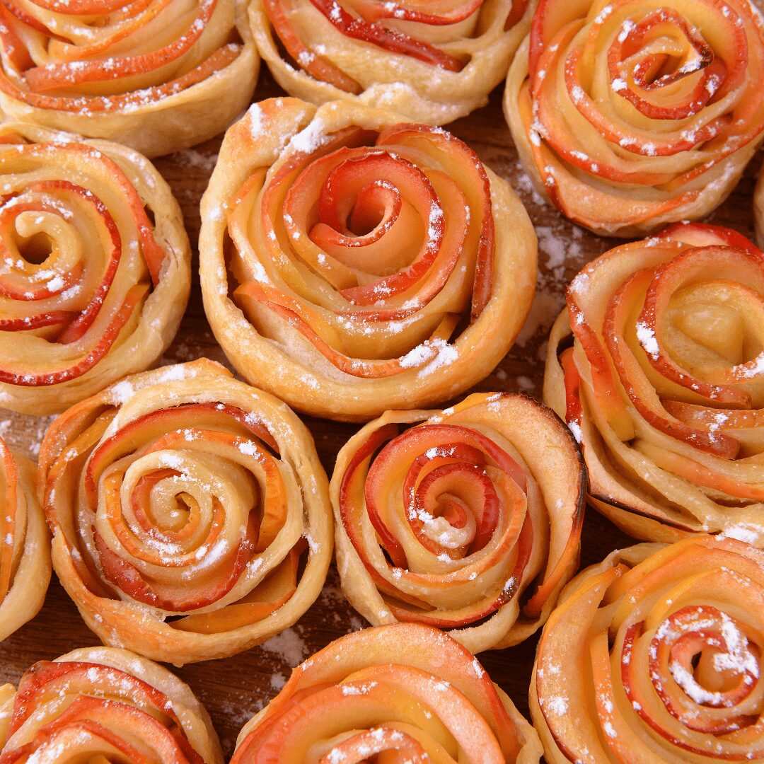 Roses feuilletées aux pommes